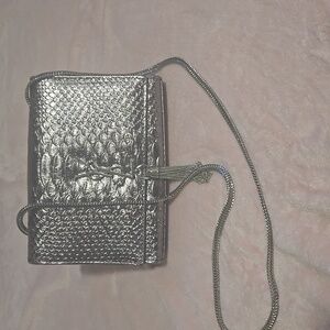 Silver Designer Crossbody Bag